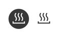 Heat preheat icon vector, simple heating thermal arrows pictogram black button graphic, heated ui line outline art clipart