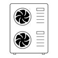 Heat pump air source icon, cooling electric system machine, cool web vector illustration Royalty Free Stock Photo