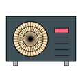 Heat pump air source icon, cooling electric system machine, cool web vector illustration Royalty Free Stock Photo