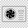 Heat pump air source icon, cooling electric system machine, cool web vector illustration Royalty Free Stock Photo