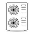 Heat pump air source shadow icon, cooling electric system machine, cool web vector illustration Royalty Free Stock Photo