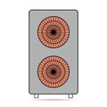 Heat pump air source shadow icon, cooling electric system machine, cool web vector illustration Royalty Free Stock Photo