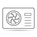 Heat pump air source shadow icon, cooling electric system machine, cool web vector illustration Royalty Free Stock Photo
