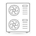 Heat pump air source shadow icon, cooling electric system machine, cool web vector illustration Royalty Free Stock Photo