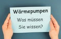 Heat pumps, what you need to know, german language, new building energy act, climate protection policy to reduce co2 emission