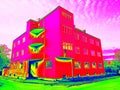 Heat radiation of a large apartment building, measurement of heat losses