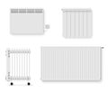 Heat radiator temperature generator indoor climate control different types set realistic vector