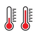 Heat temperature, thermometer icon vector in flat design