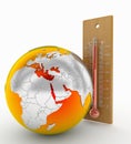 Heat thermometer or global warming Royalty Free Stock Photo