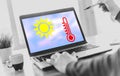 Heat wave concept on a laptop screen Royalty Free Stock Photo