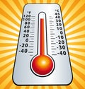 Heat wave. Maximum temperature thermometer illustration.