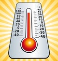 Heat wave. Maximum temperature thermometer illustration II. Royalty Free Stock Photo