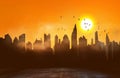 A heat wave in the scorched city, high temperature records Royalty Free Stock Photo