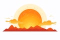 heat wave vector flat minimalistic isolated illustration Royalty Free Stock Photo