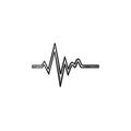 Heatbeat trace on cardiogram hand drawn outline doodle icon.