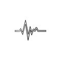 Heatbeat trace on cardiogram hand drawn outline doodle icon.