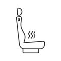 Heated car seat linear icon