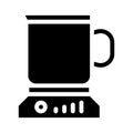 heated cup glyph icon vector illustration