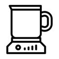 heated cup line icon vector illustration
