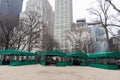 Outdoor Dining Tents in Madison Square Park during the Winter and Covid 19 Pandemic in New York City Royalty Free Stock Photo