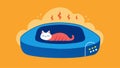 A heated pet bed with adjustable temperature settings for the ultimate cozy sleep experience.. Vector illustration. Royalty Free Stock Photo