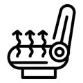 Heated seat icon, outline style