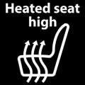 Heated seat white, button, icon, dashboard icon, illustration in white colour, dtc code error - obd