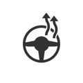 Heated steering wheel icon in simple design. Vector illustration