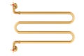 Heated towel rail from copper or brass. 3D rendering