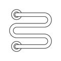 Heated towel rail icon, outline style