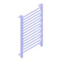 Heated towel rail system icon, isometric style