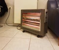 Heater electric on the cold floor winter device Royalty Free Stock Photo