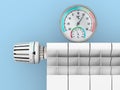 Heater thermostat and thermometer on white background. Isolated 3D illustration