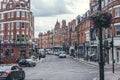 Heath Street as seen from its intersection with Hampstead High Street in Hampstead, London, UK Royalty Free Stock Photo