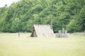 Heathen shack- building partialy in ground, Pohansko, Czech republik Royalty Free Stock Photo