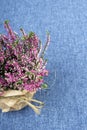 Heather bouquet on white background