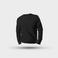 Heather textile mockup 3D rendering, male black long sleeve sweatshirt for design presentation, front view