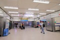 Heathrow airport Tube underground train station London UK Royalty Free Stock Photo