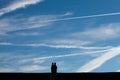 Heathrow Vapour Trails Royalty Free Stock Photo