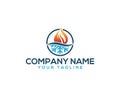 Heating and Air Conditioning Service Logo Template.