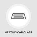 Heating automotive glass flat icon
