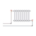 The heating battery connection diagram is two-pipe.