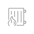 Heating battery line outline icon