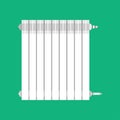 Heating battery white flat hot industry pipe building. Warm room heater vector icon eco. System water radiator panel Royalty Free Stock Photo