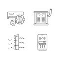 Heating and conditioning linear icons set