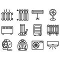 Heating and cooling icons Royalty Free Stock Photo