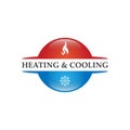 Heating and cooling logo design vector image