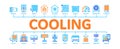 Heating And Cooling Minimal Infographic Banner Vector