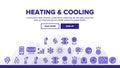 Heating And Cooling System Vector Linear Icons Set