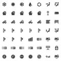 Heating And Cooling System vector icons set